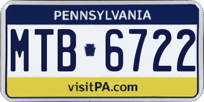 PA license plate MTB6722