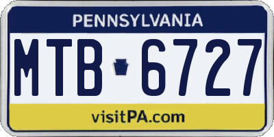PA license plate MTB6727