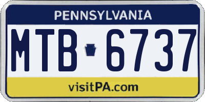 PA license plate MTB6737