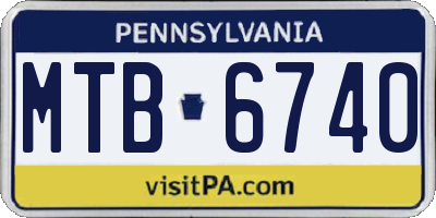 PA license plate MTB6740