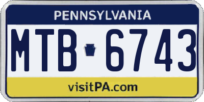 PA license plate MTB6743