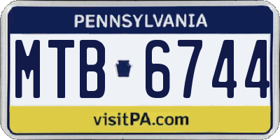 PA license plate MTB6744