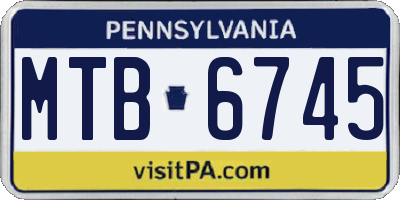 PA license plate MTB6745