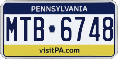 PA license plate MTB6748