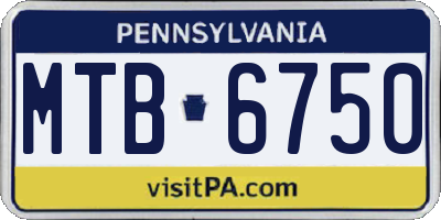 PA license plate MTB6750