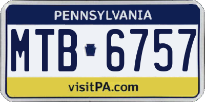 PA license plate MTB6757