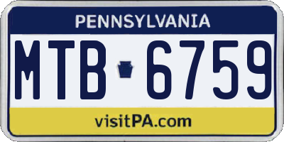 PA license plate MTB6759