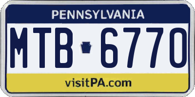 PA license plate MTB6770