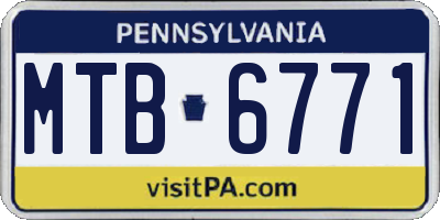 PA license plate MTB6771