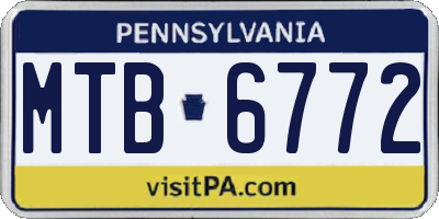 PA license plate MTB6772