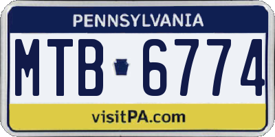 PA license plate MTB6774