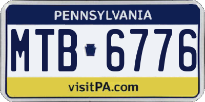 PA license plate MTB6776