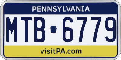 PA license plate MTB6779