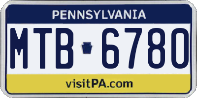 PA license plate MTB6780