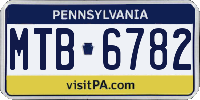 PA license plate MTB6782