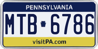 PA license plate MTB6786