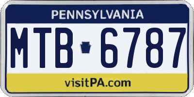 PA license plate MTB6787