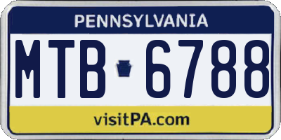 PA license plate MTB6788
