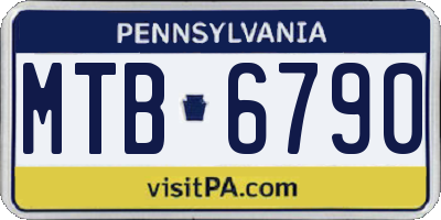 PA license plate MTB6790
