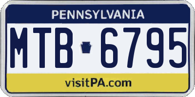 PA license plate MTB6795