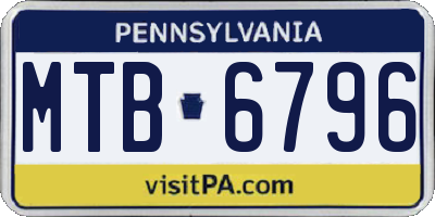 PA license plate MTB6796
