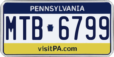 PA license plate MTB6799