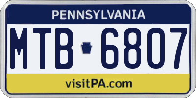 PA license plate MTB6807