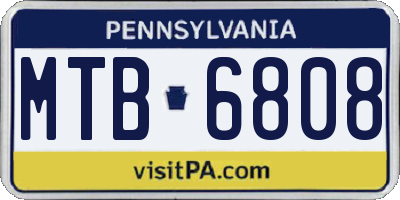 PA license plate MTB6808