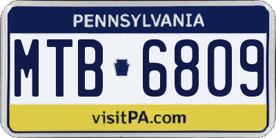 PA license plate MTB6809