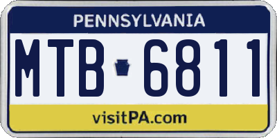 PA license plate MTB6811