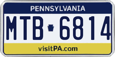 PA license plate MTB6814