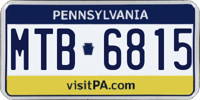 PA license plate MTB6815