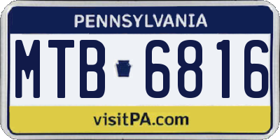PA license plate MTB6816