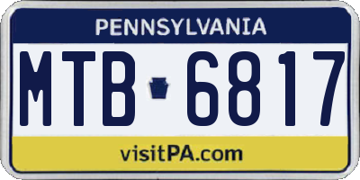 PA license plate MTB6817