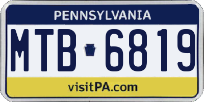 PA license plate MTB6819