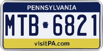 PA license plate MTB6821