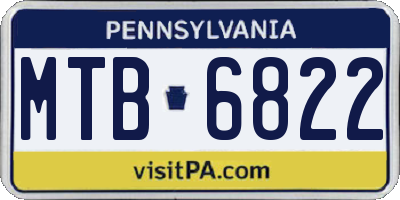 PA license plate MTB6822