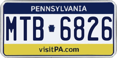 PA license plate MTB6826