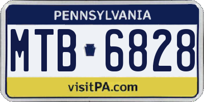 PA license plate MTB6828