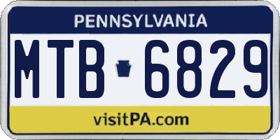 PA license plate MTB6829