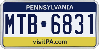 PA license plate MTB6831