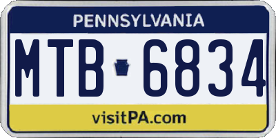PA license plate MTB6834