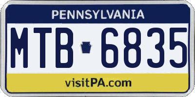 PA license plate MTB6835