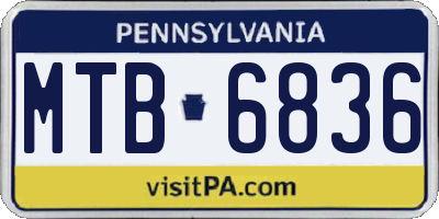 PA license plate MTB6836