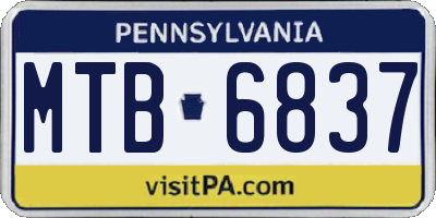 PA license plate MTB6837