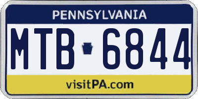 PA license plate MTB6844