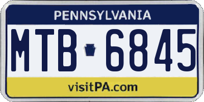 PA license plate MTB6845