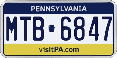 PA license plate MTB6847