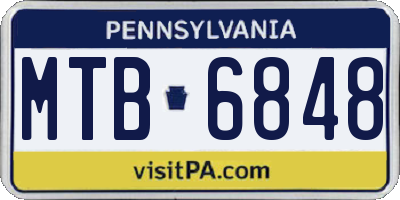 PA license plate MTB6848