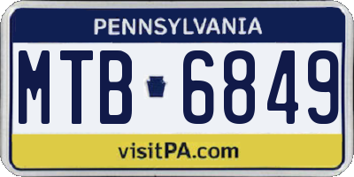 PA license plate MTB6849